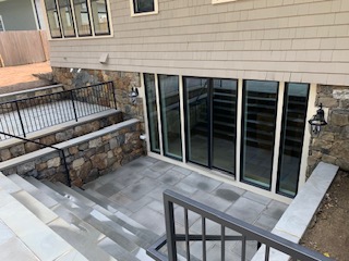 glass doors from outside yard