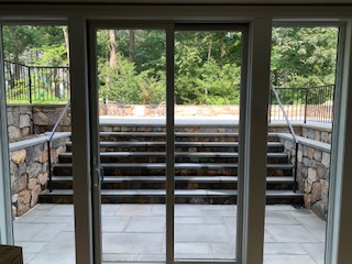glass door to backyard
